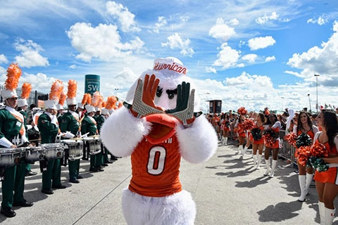Sebastian at a home football game