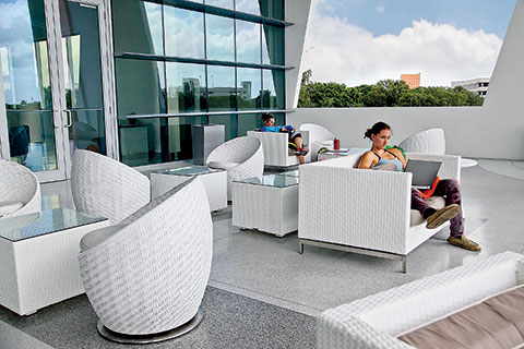 Shalala Student Activities Center patio.