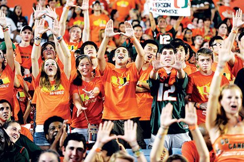 UM Students and Fans at Football game